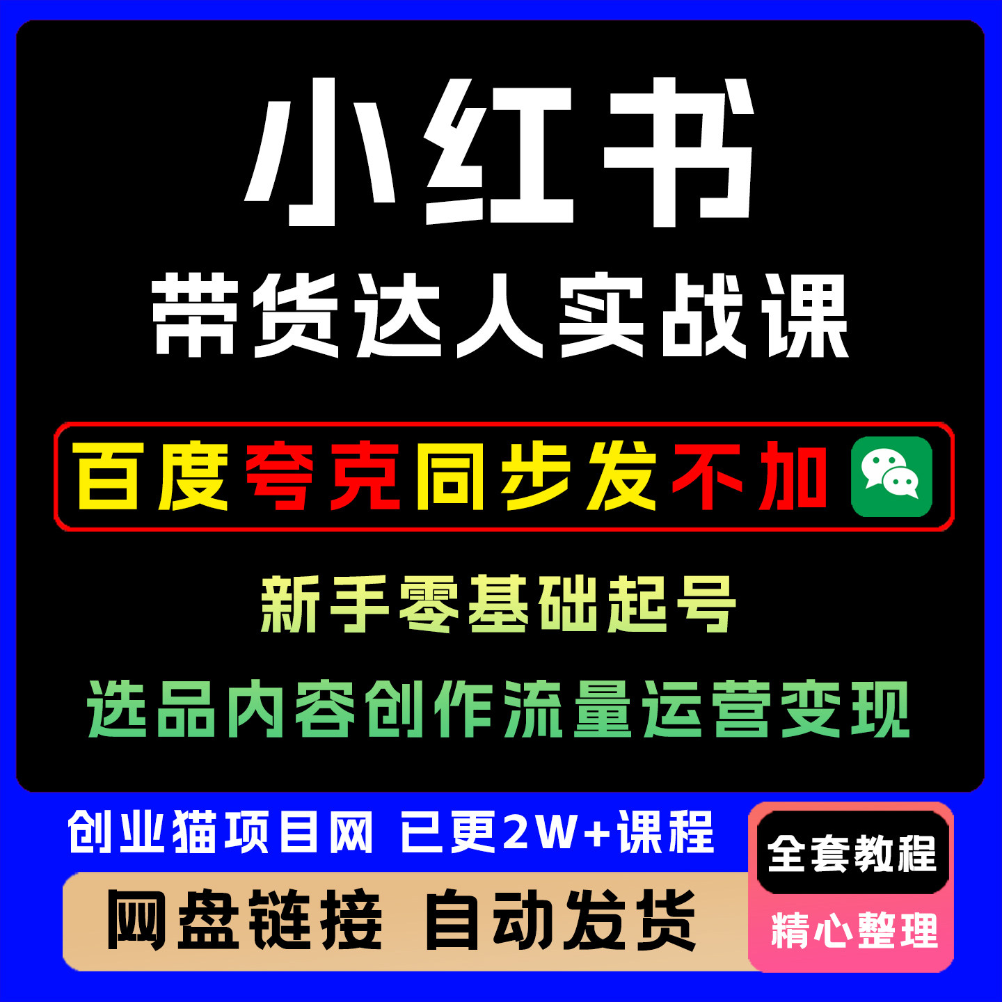 小hs红书带货达人实战课新手零基础起号选品内容创作流量运营变现