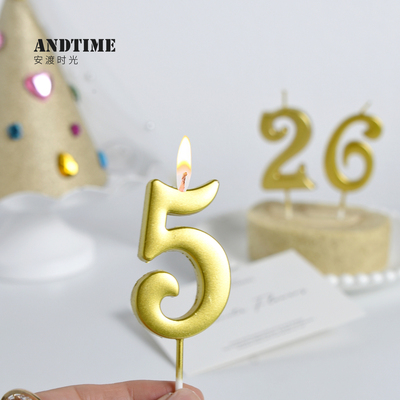 金色数字蜡烛生日蛋糕蜡烛