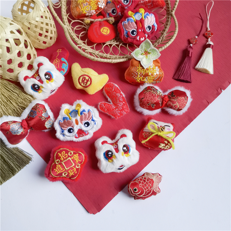 新年毛毡装饰小挂件新春花束手工除夕花艺礼物饰品扫帚灯笼葫芦