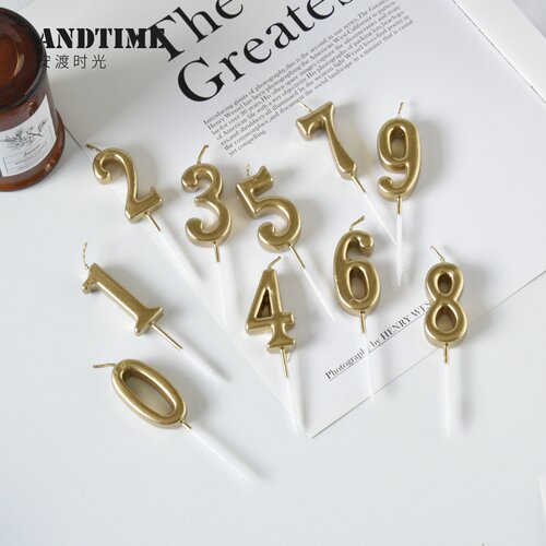 复古香槟金色数字蜡烛