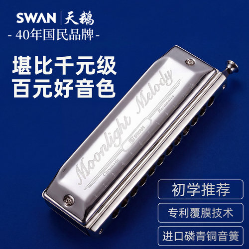 天鹅有膜12孔半音阶口琴专业