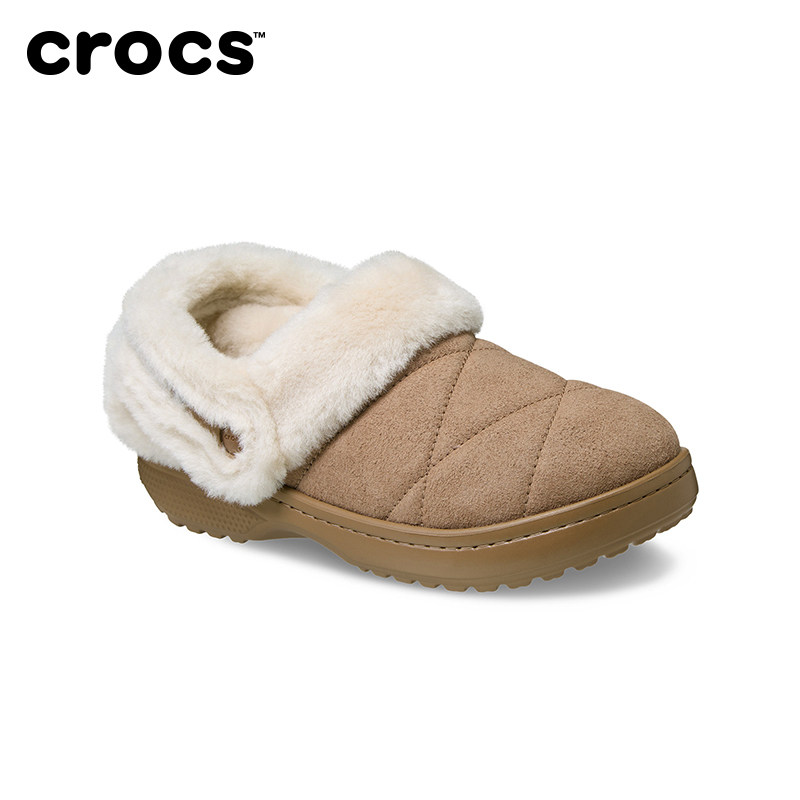 【新品测评专享】Crocs卡骆驰经典雪绒仿麂皮绗缝洞洞鞋|214038