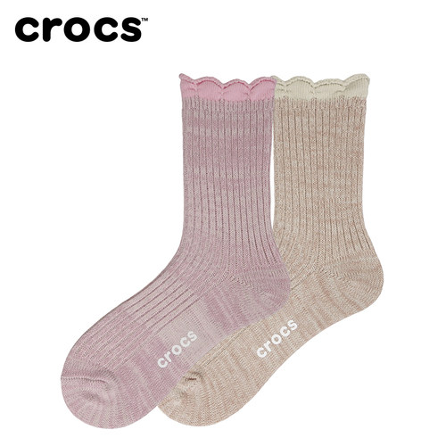 Crocs卡骆驰冬季中筒袜2双装|214652