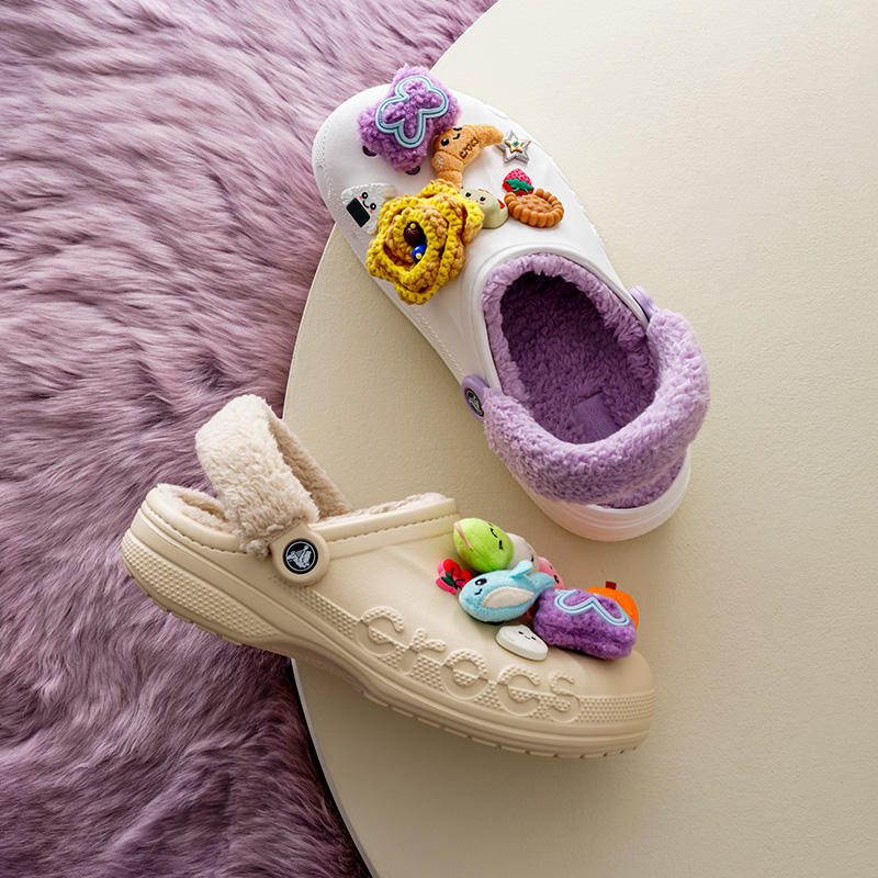 Crocs贝雅暖绒洞洞鞋棉拖鞋