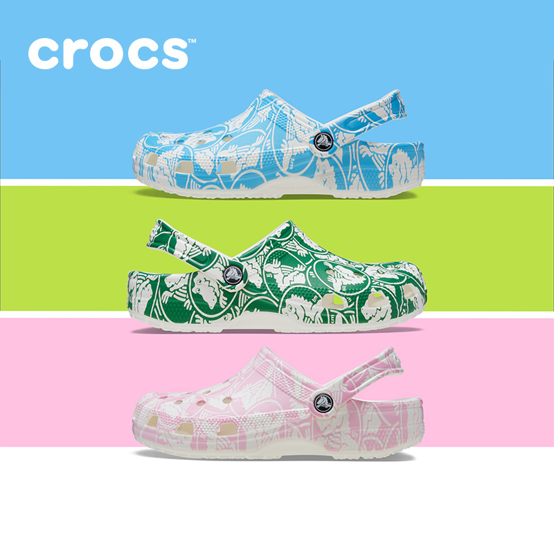 Crocs经典LOGO洞洞鞋沙滩鞋