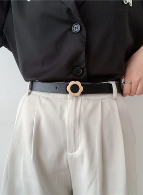 女士复古百搭风收腰牛仔裤皮带