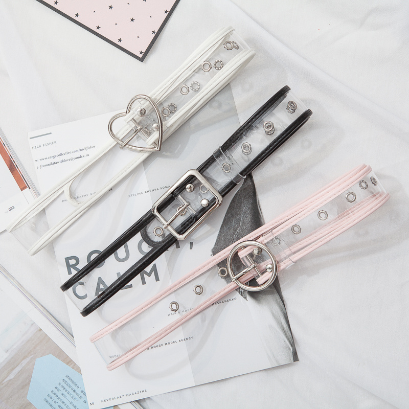 ins彩色透明时尚潮流百搭风皮带