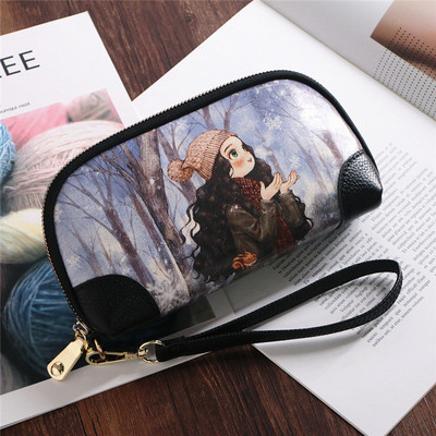 韩版女手包精致手绘涂鸦多功能