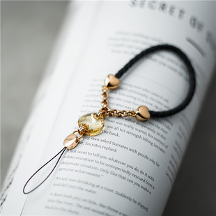 米勒斯手机绳手腕真皮高级感手机链创意精致短款 挂绳苹果华为防丢