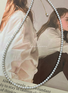 天然正圆强光无暇淡水珍珠项链baby珠轻奢高级感百搭18k金锁骨链