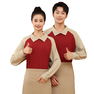 餐饮工作服定制logo秋冬卫衣长袖