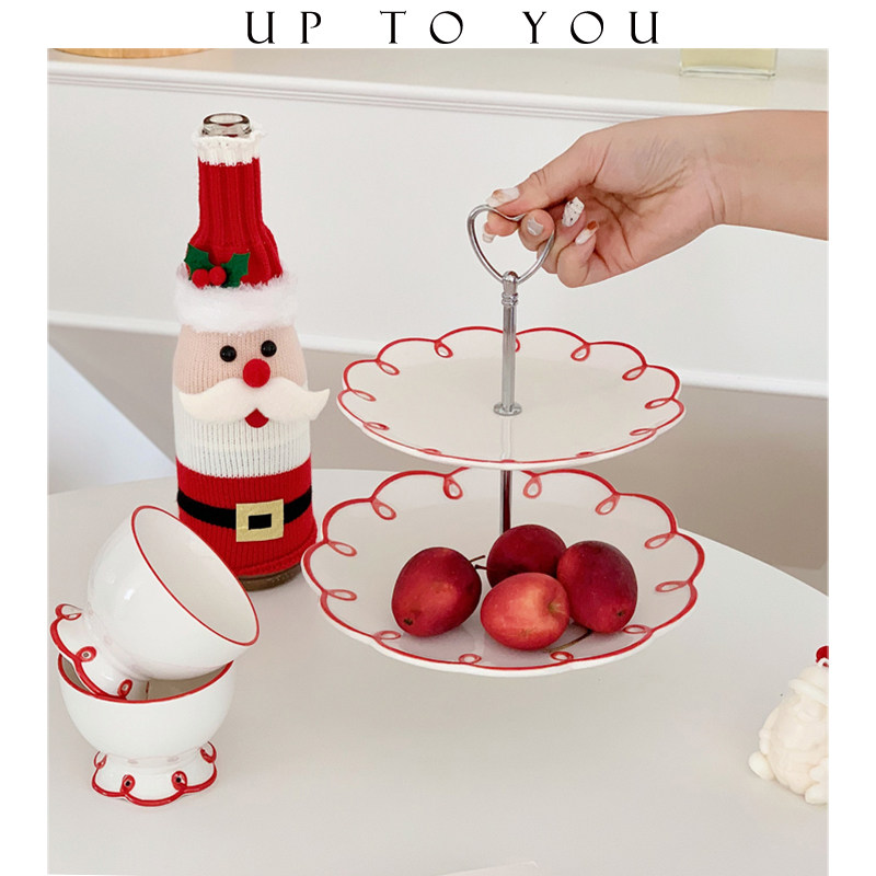 SHˇ2025新款甜品糖果点心红色盘子陶瓷果盘家用客厅茶几结婚果盘,餐饮具,果盆/果盘/果篮,淘宝优惠券,粉丝福利购,淘宝优惠卷