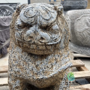 石雕老复古仿古老青石摆件古玩旧石器石虎狮子怪兽古董陈设皮风化