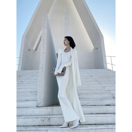 超长羊毛纯色万搭针织开衫