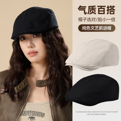 女款显脸小复古大头围报童帽