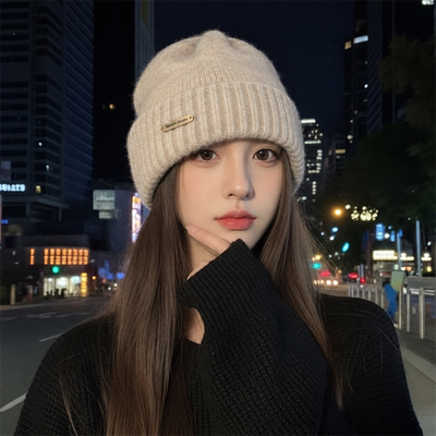 毛线帽女款秋冬针织帽显脸小冷帽