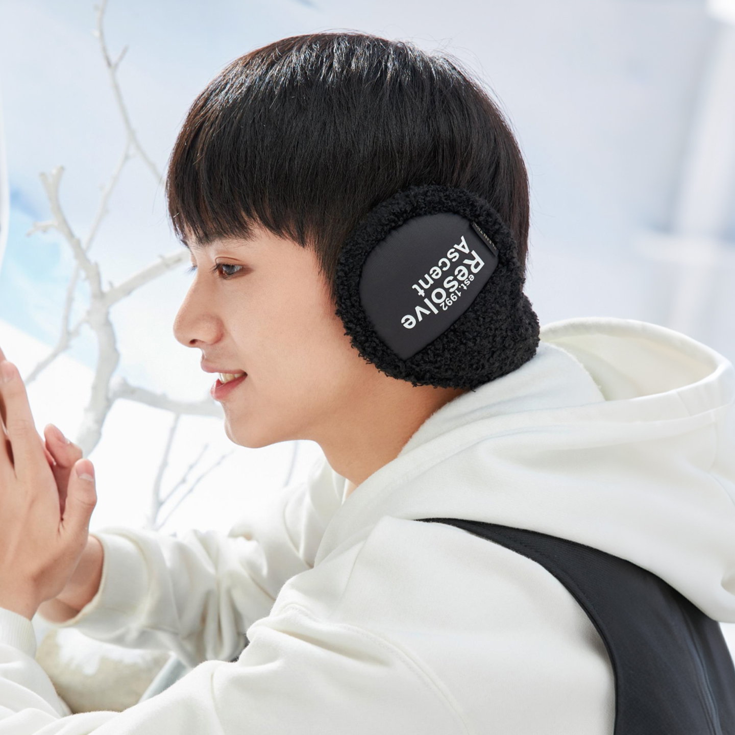 耳罩男防寒简约保暖毛绒可折叠