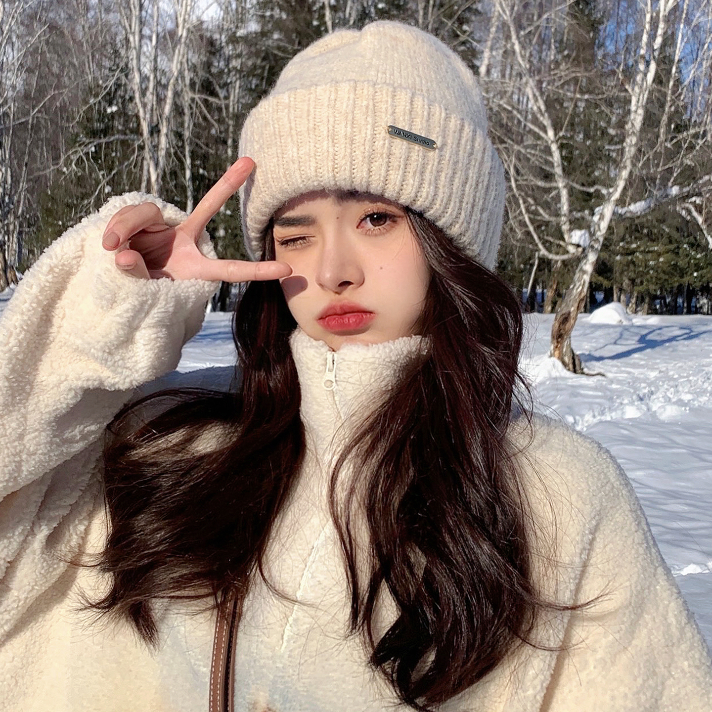 冬季帽子女款2025新款冬天毛线帽