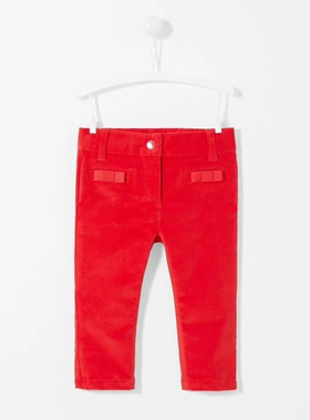 儿童春秋长裤 法国j家小童宝宝纯色棉质灯芯绒弹力舒适长裤