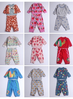 SMC秋冬抓绒卫衣卫裤英奢牌儿童有机棉套头绒衫休闲百搭保暖外套