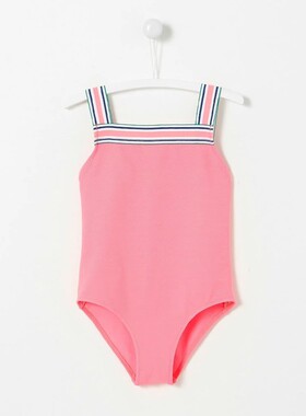 女童连体泳衣法单轻奢女大童柔软弹力亲肤舒适三角连体游泳衣