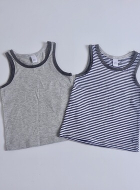 儿童春夏吊带背心组合法单ok家男女童棉质柔软舒适无袖T恤两件入