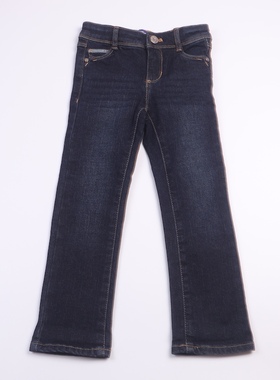 法单女童春秋冬直筒牛仔裤洋气百搭棉质弹力修身长裤法式童装