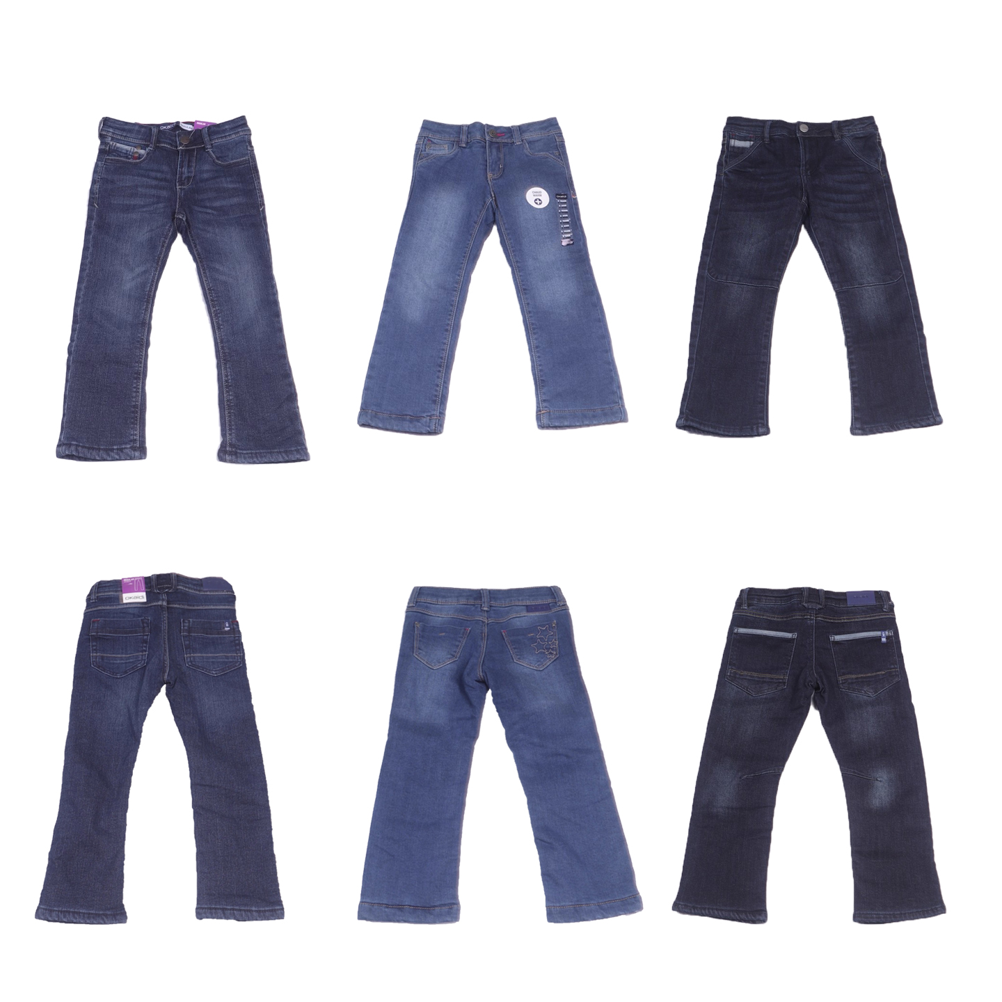 儿童冬季加绒牛仔裤法单男女童厚实保暖弹力舒适中腰休闲长裤