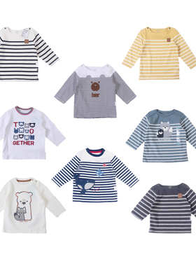 3个月-3岁宝宝春秋长袖T恤法单男女小童全棉可爱洋气体恤圆领上衣