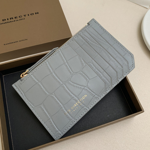 小巧超薄迷你简约新款 头层牛皮精致高档简约零钱包拉链 卡包女式