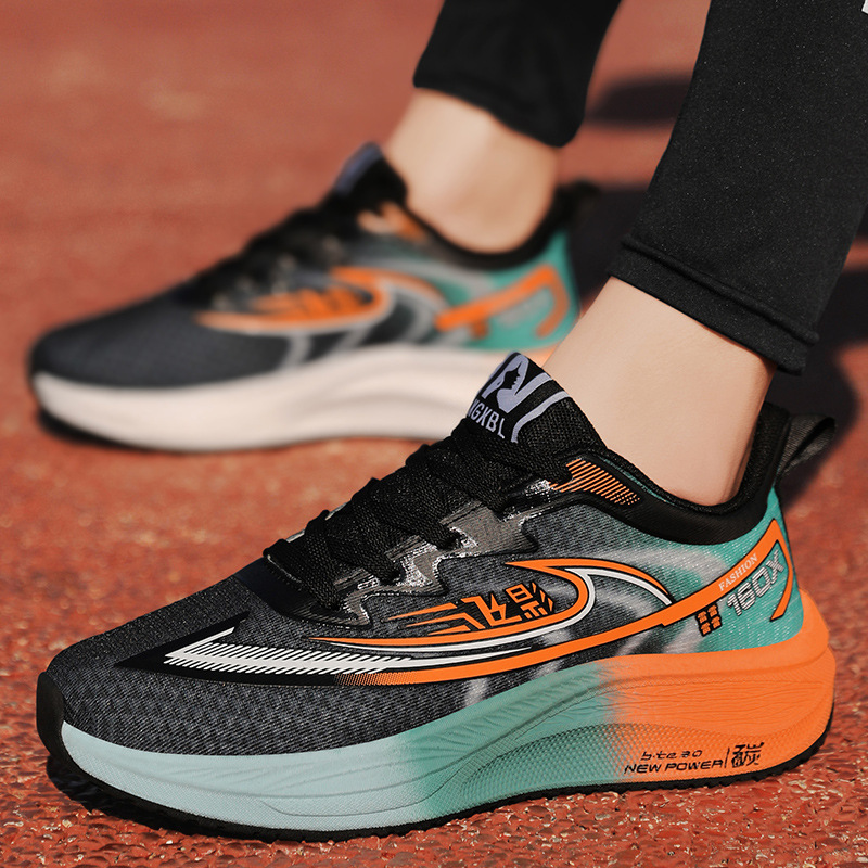 男女同款运动潮鞋时尚洋气情侣款超轻爆米花跑步鞋舒适厚底运动鞋