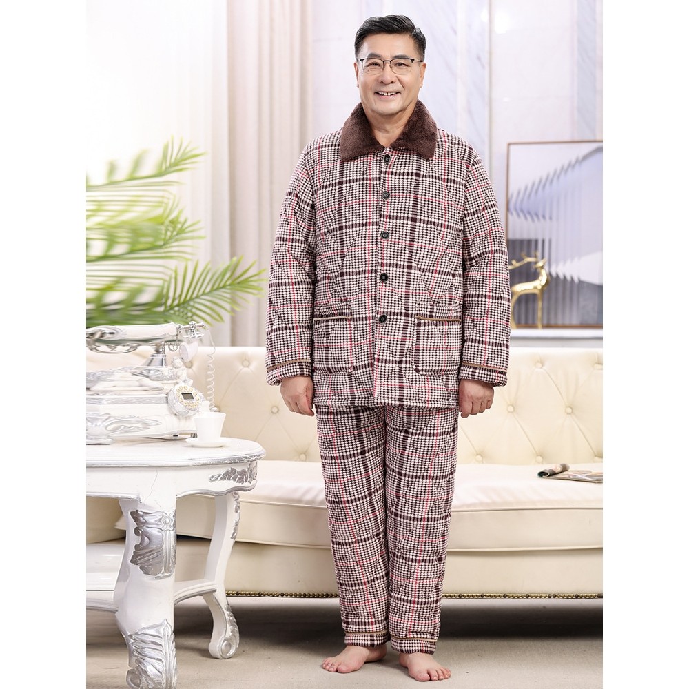 珊瑚绒睡衣三层法兰绒加厚中老年男士保暖家居服 冬季套装夹棉,女装/女士精品,医护制服,淘宝优惠券,粉丝福利购,淘宝优惠卷