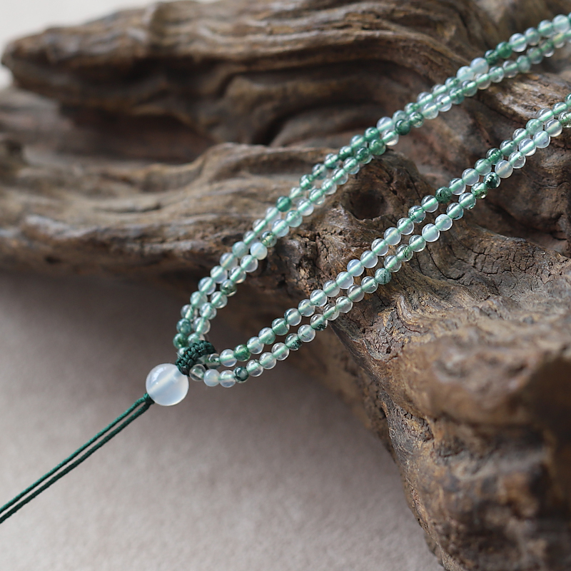 天然水草玛瑙双层挂绳搭扣固定款