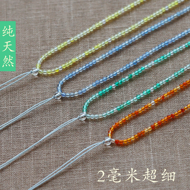 超细吊坠挂绳玛瑙链子女式水晶翡翠和田黄金镶玉蜜蜡佛手工制作新