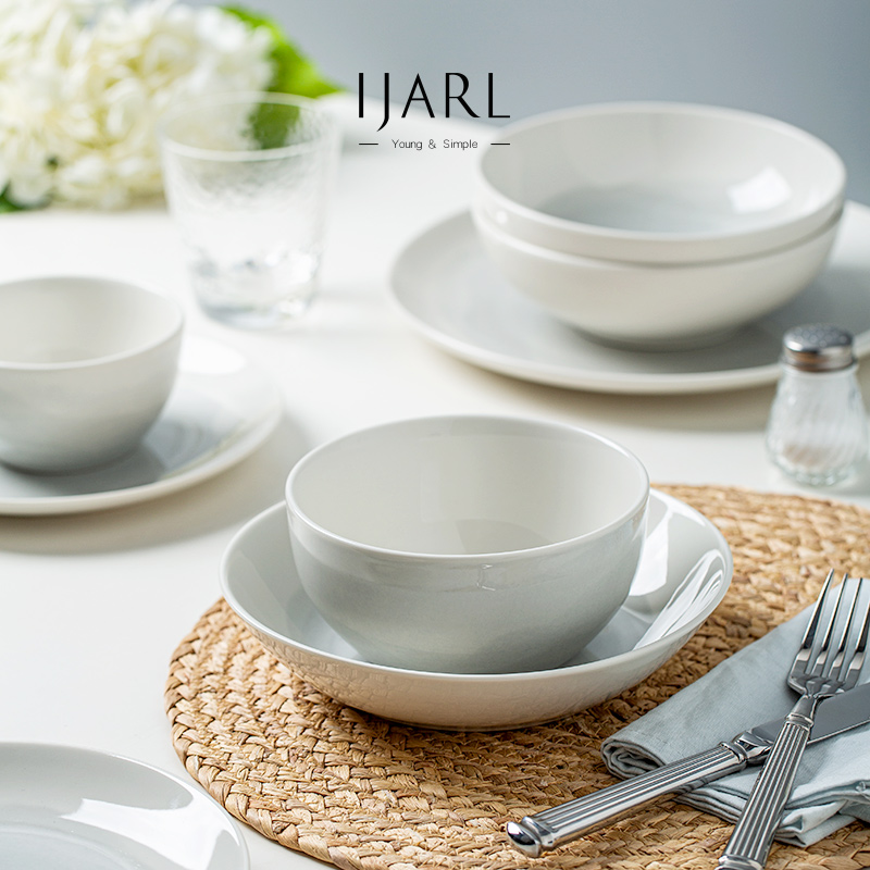 ijarl中式釉下彩陶瓷碗盘家用