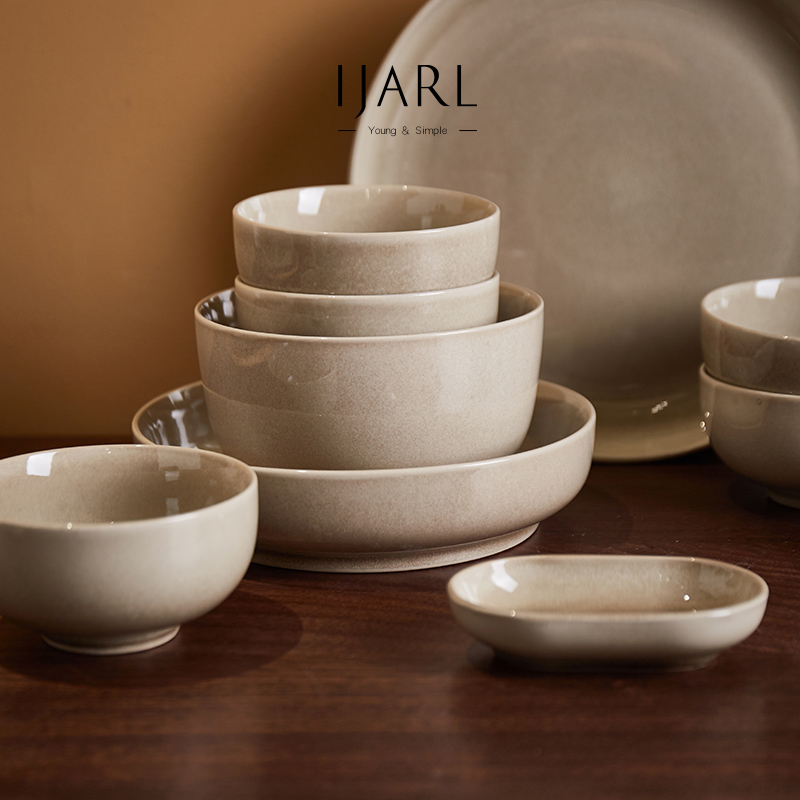 ijarl云系列家用吃饭碗碟碗盘陶瓷碗饭碗面碗高级感欧式风餐具