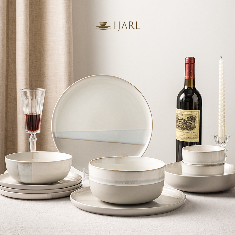 ijarl陶瓷餐具套装碗盘家用乔迁2024年新款高级感轻奢饭碗汤面碗