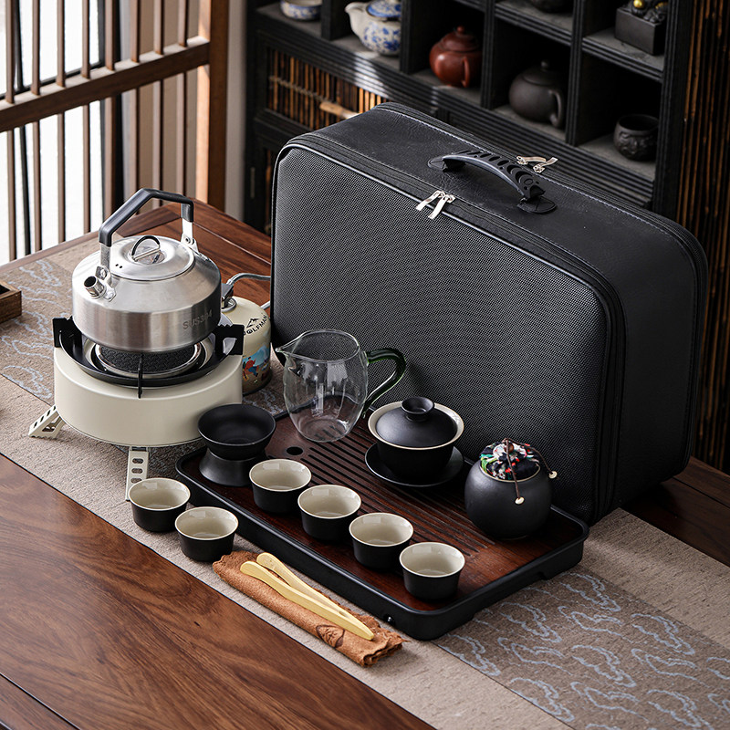 盖碗户外便携式旅行茶具套装车载露营带烧水壶卡式炉泡茶壶收纳包,餐饮具,旅行茶具,淘宝优惠券,粉丝福利购,淘宝优惠卷