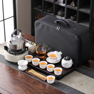 备 车载露营泡茶烧水炉煮茶壶喝茶装 户外便携式 盖碗功夫茶具一套装