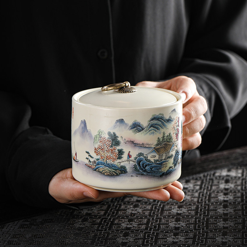 陶瓷茶叶罐中号密封罐