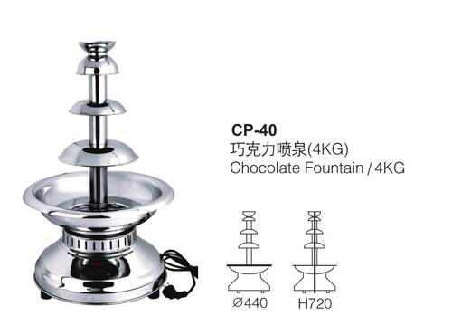 KINGO南洋精工 cp40酒店自助餐晚会不锈钢巧克力喷泉机瀑布喷淋塔