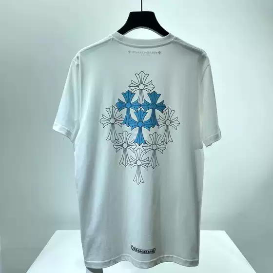 Trendy Brand 2026 New Style Sanskrit Letter Print Cross Unisex Fashion Casual Loose Pure Cotton Short-Sleeve T-Shirt