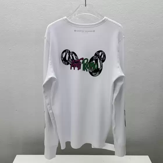 Trendy Brand 2026 New Style Sanskrit Letter Print Cartoon Graffiti Flame Waffle Pattern Unisex Casual Long-Sleeve T-Shirt