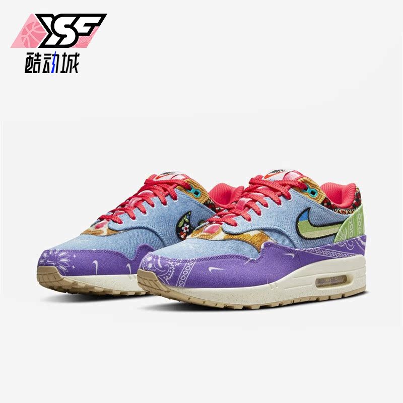 Nike/耐克正品Air Max 1男女同款复古运动腰果花跑步鞋DN1803-500