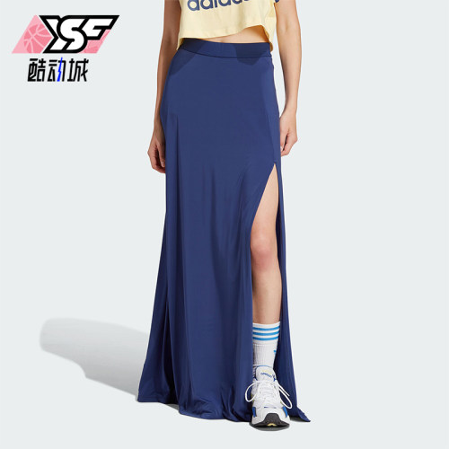 阿迪达斯女士侧开叉长裙