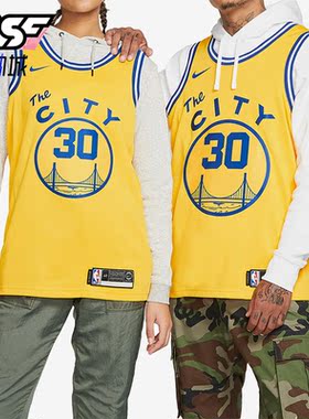 Nike/耐克正品库里勇士队30号男子篮球运动球衣BQ8109-729