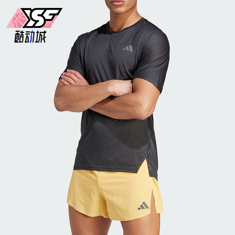 阿迪达斯男士跑步运动T恤