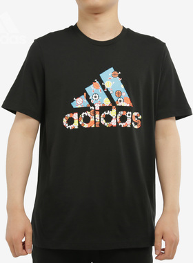 Adidas/阿迪达斯正品夏季新款男子运动型格短袖圆领T恤FN1745