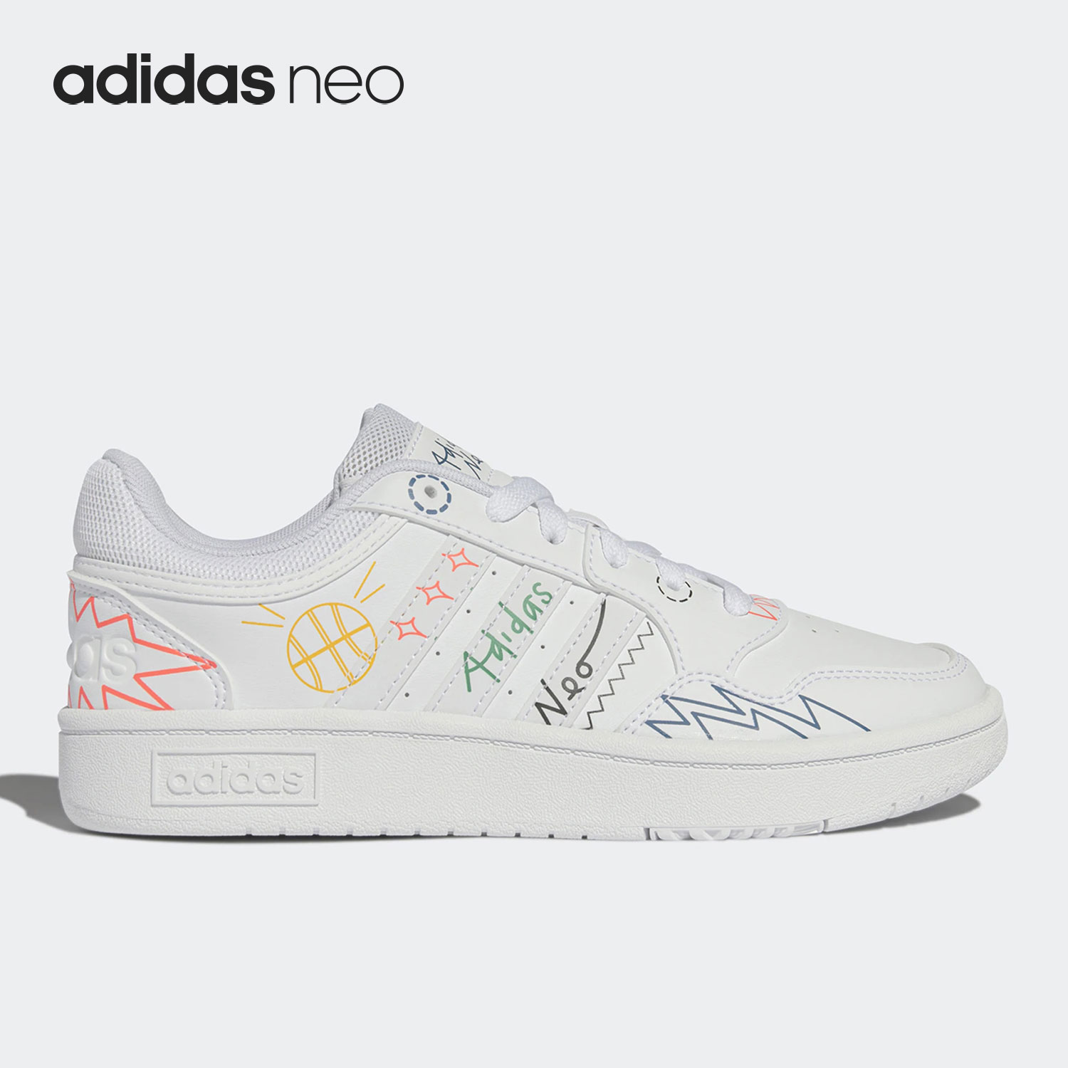 Adidas/阿迪达斯正品NEO男子休闲运动轻便涂鸦低帮板鞋HP3165