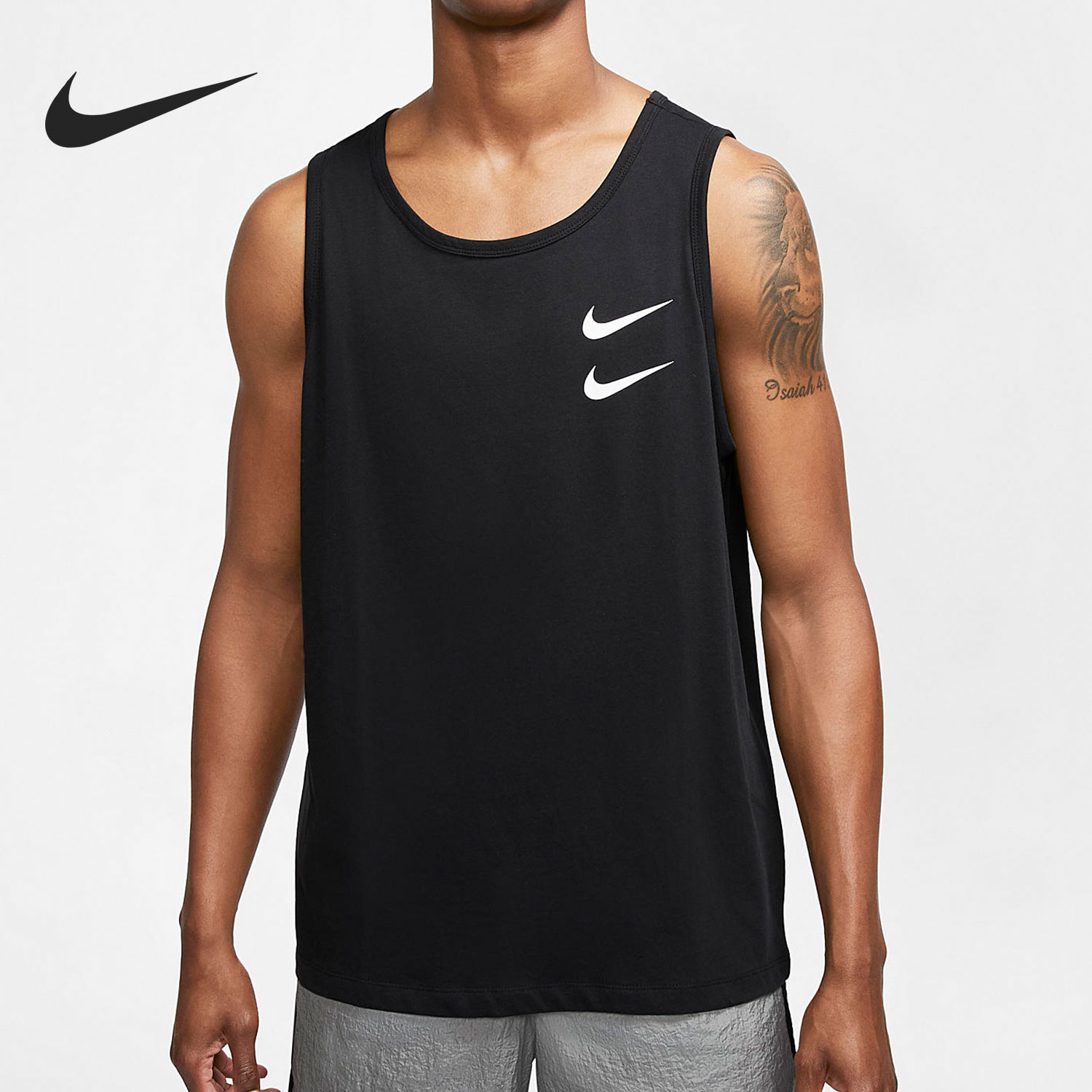 Nike/耐克正品 Swoosh 双勾 夏季男子运动背心无袖T恤CQ5293-010